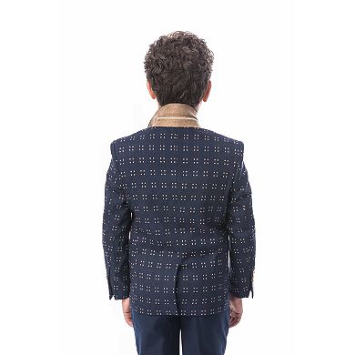 Elie Balleh Boys Slim Fit Dotted Textu Blazer
