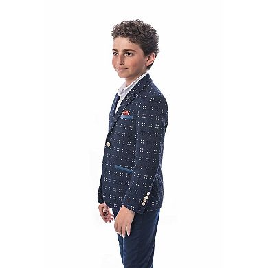 Elie Balleh Boys Slim Fit Dotted Textu Blazer