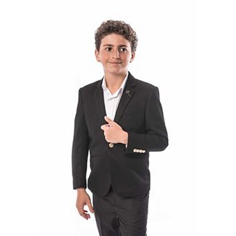 Elie Balleh Boys Slim Fit Honeycomb Blazer