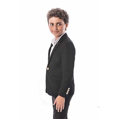 Elie Balleh Boys Slim Fit Honeycomb Blazer