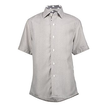 Elie Balleh Boys Slim Fit Micro Houndstooth Shirt