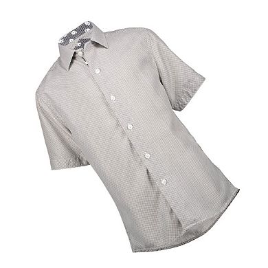 Elie Balleh Boys Slim Fit Micro Houndstooth Shirt