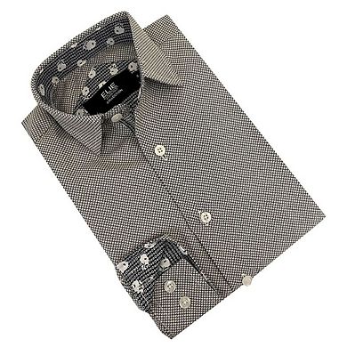 Elie Balleh Boys Slim Fit Micro Houndstooth Shirt