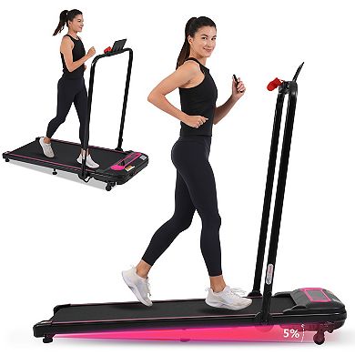 Whisen 2.5HP Folding Walking Pad Under Desk Treadmill, Walking Treadmill with Two Speed Modes