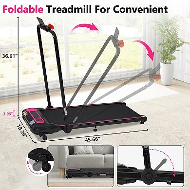Whisen 2.5HP Folding Walking Pad Under Desk Treadmill, Walking Treadmill with Two Speed Modes