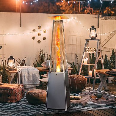 Pyramid Patio Heater, 48,000 BTU Outdoor Propane Heater with Quartz Glass Tube Tip-Over Protection