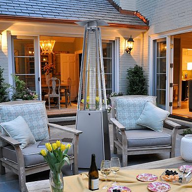 Pyramid Patio Heater, 48,000 BTU Outdoor Propane Heater with Quartz Glass Tube Tip-Over Protection