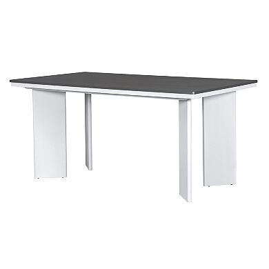 Whisen Modern 7-Piece Dining Table Set with 6 Upholstered Dining Chairs and 1 Table with Flaky Legs