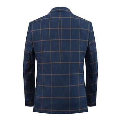 Elie Balleh Slim Fit Plaid Sports Coat Jacket For Men
