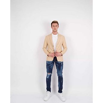 Elie Balleh Mens Slim Fit Solid Sports Coat Jacket