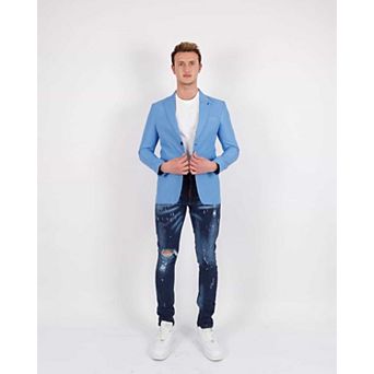 Elie Balleh Mens Slim Fit Solid Sports Coat Jacket