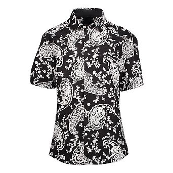 Elie Balleh Boys Slim Fit Paisley Button Down Shirt