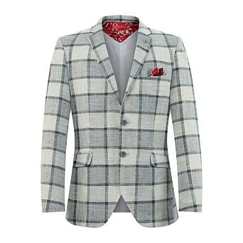 Elie Balleh Slim Fit Men's Big Plaid Sports Blazer
