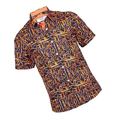 Elie Balleh Boys Slim Fit Geometric Shirt