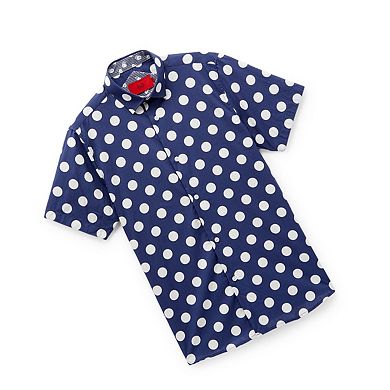 Elie Balleh Boys Slim Fit Long Sleeve Polka Dot Shirt