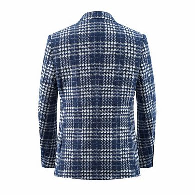 Elie Balleh Boys Slim Fit Buffalo Plaid Blazer