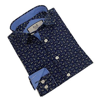 Elie Balleh Boys Slim Fit Paisley Short Sleeve Shirt