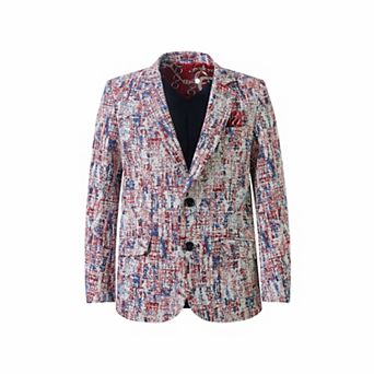Elie Balleh Boys Slim Fit Paint Splash Blazer