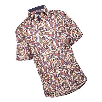 Elie Balleh Boys Slim Fit Royal Paisley Button-Down Shirt