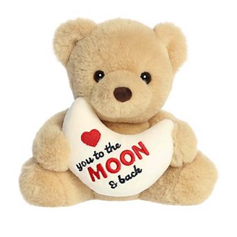 Aurora Witty 8" Love You To The Moon & Back Bear JUST SAYIN' Small Tan Stuffed Animal