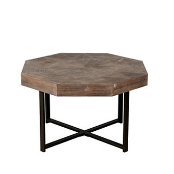 Wood Octagonal Vintage Wooden Coffee Table