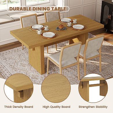 70" Wooden Rectangular Dining Table