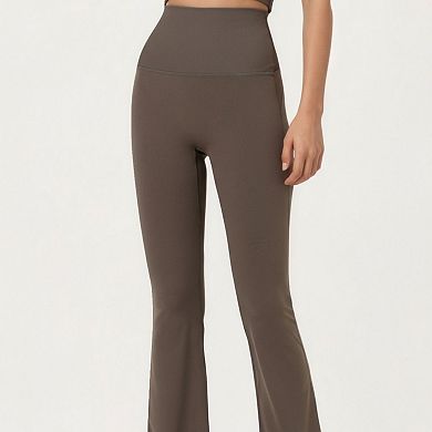 Womens's High Waist Flare Sweatpants with Slim Fit Stretch Fabric