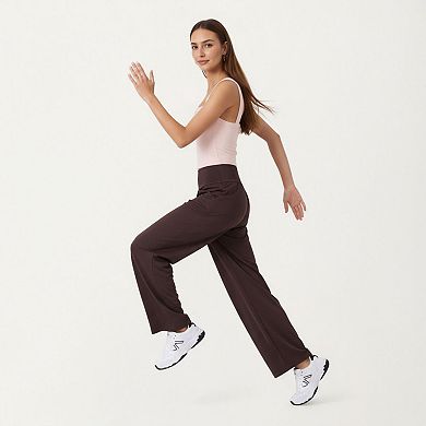 Womens's High Waist Wide Leg Sweatpants with Side Pockets and Smooth Stretch Fabric