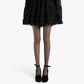 Women's Sheer Glitter Tights with Sparkle Detailing and Stretch Mesh Fit