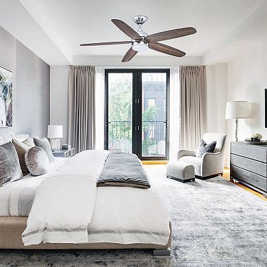 Modern 52" Chrome Reversible Blades Ceiling Fan with Light and Remote