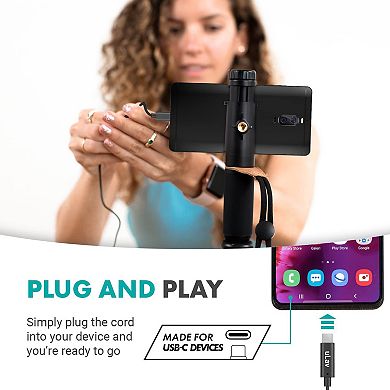 Movo uLav - Wired Omnidirectional USB-C Lavalier Clip On Microphone