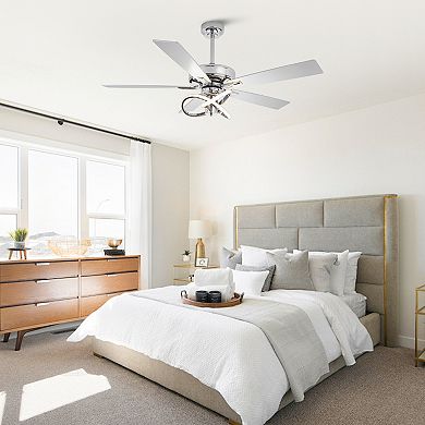 52-Inch Modern Integrated LED Ceiling Fan with Light and Remote Control