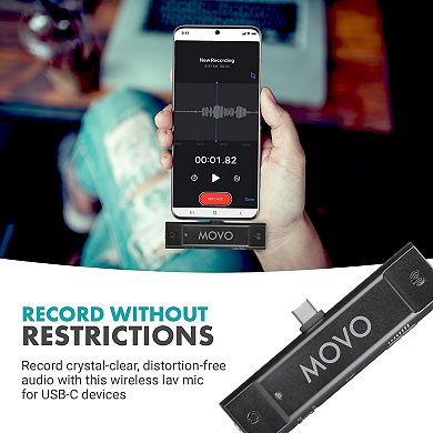 Movo EDGE-UC-DUO Dual Wireless Lavalier Microphone System for Android, Samsung, iPad Pro