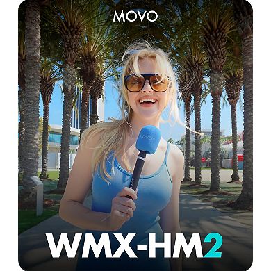 Movo WMX-HM2 Handheld Interview Mic Adapter for Wireless Microphones with 3 Color Windscreens