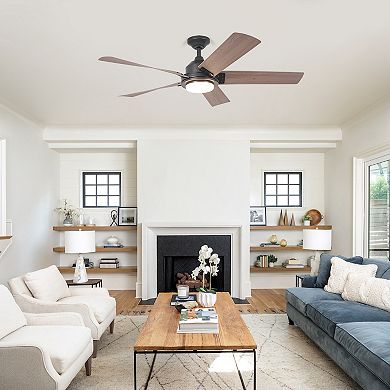 52-inch Black LED Ceiling Fan with Remote