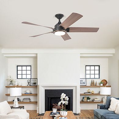 52-inch Black LED Ceiling Fan with Remote