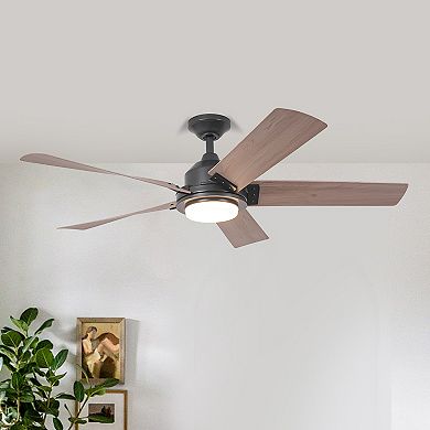 52-inch Black LED Ceiling Fan with Remote