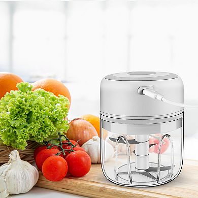 Cheer Collection Electric Wireless Garlic Chopper with USB Charging Portable Mini Food Processor