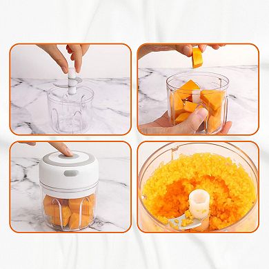 Cheer Collection Electric Wireless Garlic Chopper with USB Charging Portable Mini Food Processor