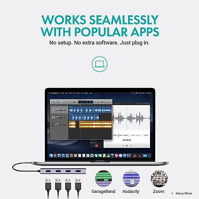 Movo UMX-1 USB Microphone Hub - Connects 4 USB Microphones to Computers