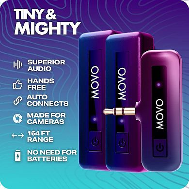 Movo Wireless Mini Duo 2.4GHz Dual Wireless Lavalier Microphone for DSLR and Mirrorless Cameras