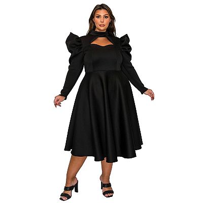black elegant plus size dress Fast Delivery Plus Size Ruffle V-Neck A-Line Floor Length Evening Dress