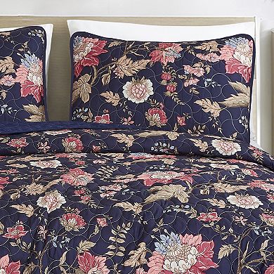 ESCA Blue Floral Quilt Set