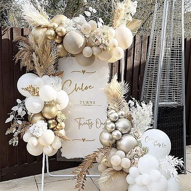 60 Pcs Champagne Gold and White Balloons for Women Birthday Boho Wedding Engagement Decor