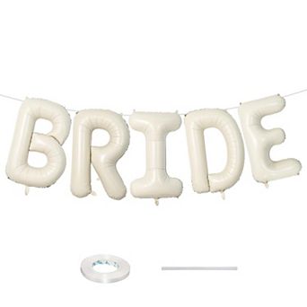 40 Inch Beige Bride Mylar Foil Balloon Banner for Bachelorette and Bridal Shower Party Decor