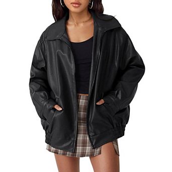 Women’s Y2K-Inspired Faux Leather Motorcycle Jacket