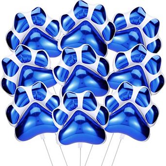 9 pc 28x26 Inch Blue Dog Paw Print Foil Balloons for Puppy Birthday Baby Shower Party Decor