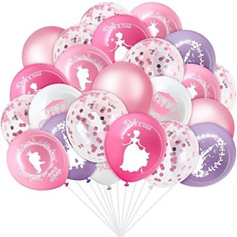 48 pc Princess Pink Confetti Latex Balloons for Baby Shower Birthday Wedding Party Favors