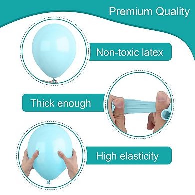 Teal Green Gold Blue Balloons 60Pcs 12" Metallic & Confetti Party Set