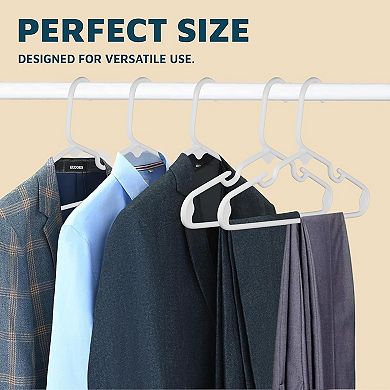 Lifemaster Kids Plastic Hangers 11.6" Space-Saving, Shoulder Notch, Holds 5 lbs, Pack of 100